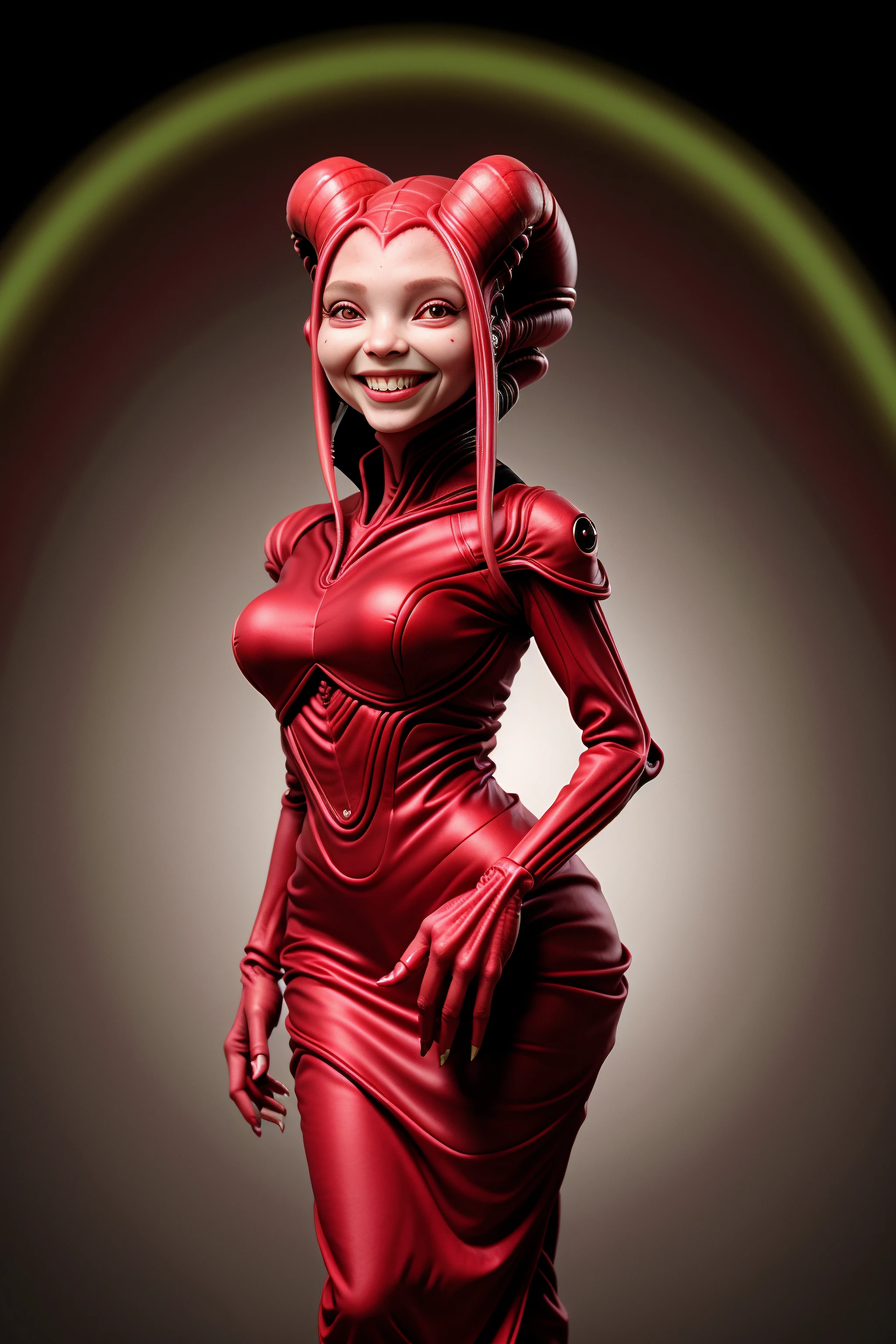 femalien, alien, red dress, curvy, smiling, cute,
<lora:FemAlien:0.8>