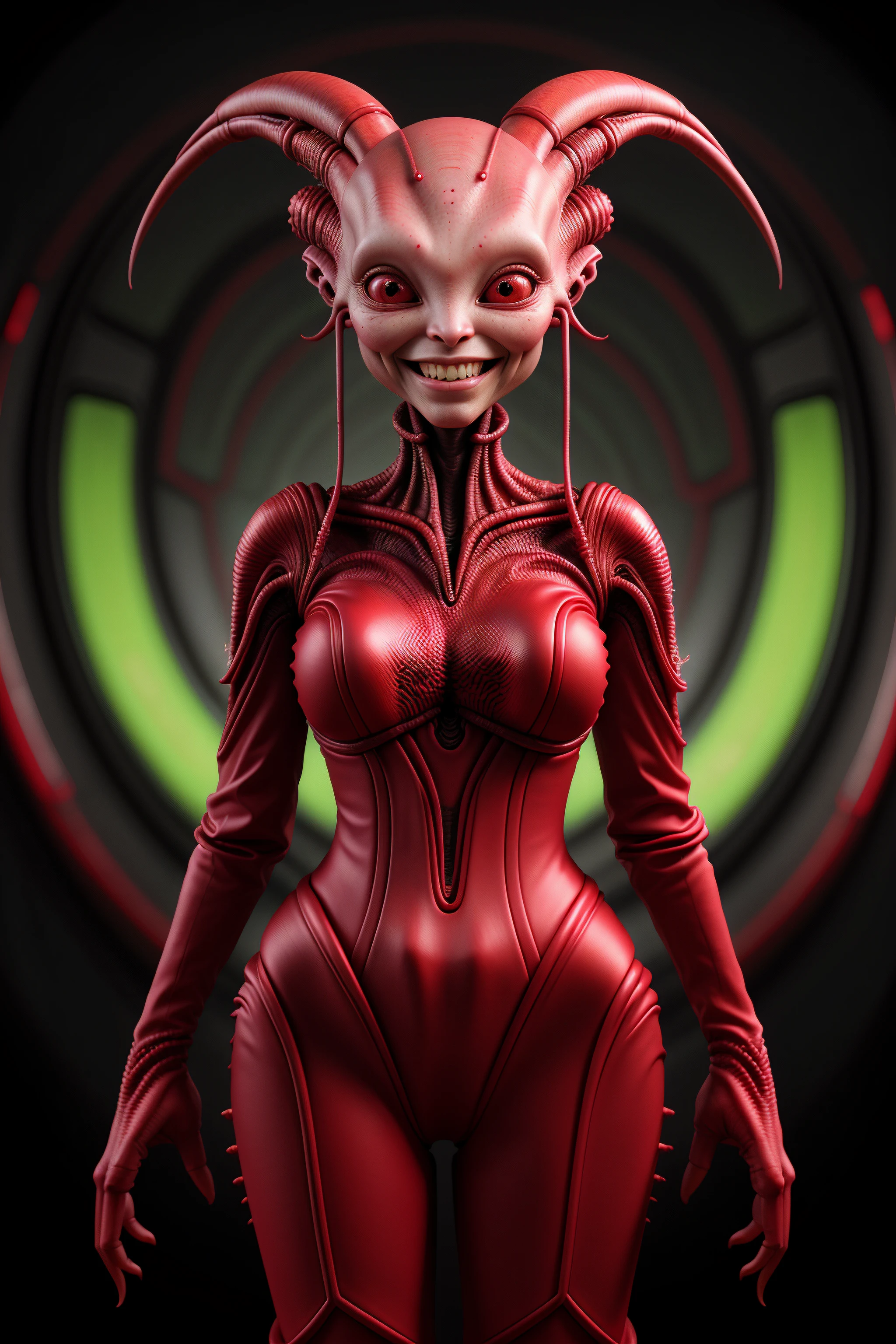 femalien, alien, red dress, curvy, smiling, cute,
<lora:FemAlien:0.8>