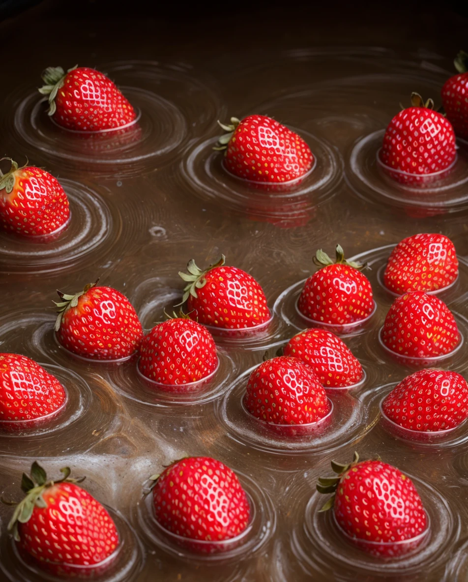 cinematic RAW photoï¼foto ultra realï¼Ultra foto realsisimï¼Digital SLRï¼soft lightingï¼Product photo of 5 strawberries falling into the waterãDrippyãSplash clear liquidãwater bloomï¼dynamic compositionsï¼(master part) (best quality) (circunstanciado) (Cinematic lighting) (foco nÃtido) (intrincado), master part, best quality, ultrahigh-resolution, 8K UHD