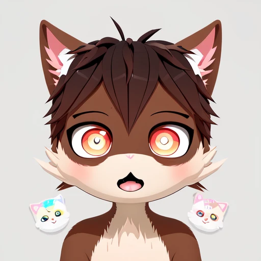(illustration minimalism,), (masterpiece, best quality:1.2), simple background, animal focus, no humans, nekoemoji, cat, ((SuperBolinha2)), (surprised:1.5), uploaded on e621, ((sticker)), black background, vector, pastel colors,