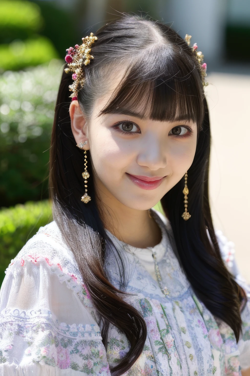 masterpiece,beautiful,extremely detailed,finely detailed,exquisite,(ultra high res),(8k UHD best quality), (realistic, photo-realistic:1.37), depth_of,blurry_background, photo_inset,Dramatic lighting,reference_inset,photo_background,photorealistic,looking_at_viewer,1girl,detailed skin,shiny skin,smile,(((upper body))),ouka <lora:ouka suenaga:1>