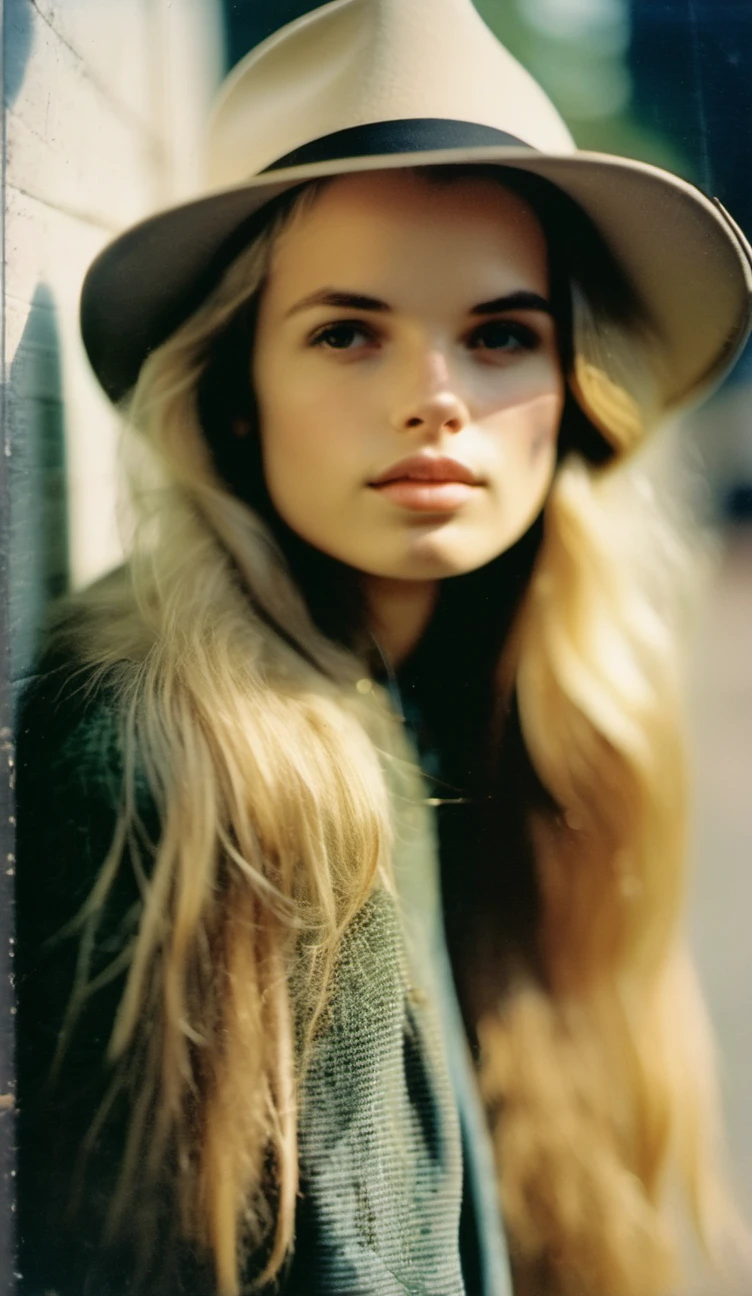 <lora:gabriellawilde_cap_xl_lora-000044:1> a photo of a beautiful woman, hi detail, sharp focus, perfect lighting, awesome, dslr, 4k high quality. extra detail, extra sharp, magical, perfect moment, natural skin, pores, film, film grain, flare, old film, discolored film, magazine paper, 35mm photo, grainy, vignette, vintage, Kodachrome, Lomography, stained, f1.2 50m