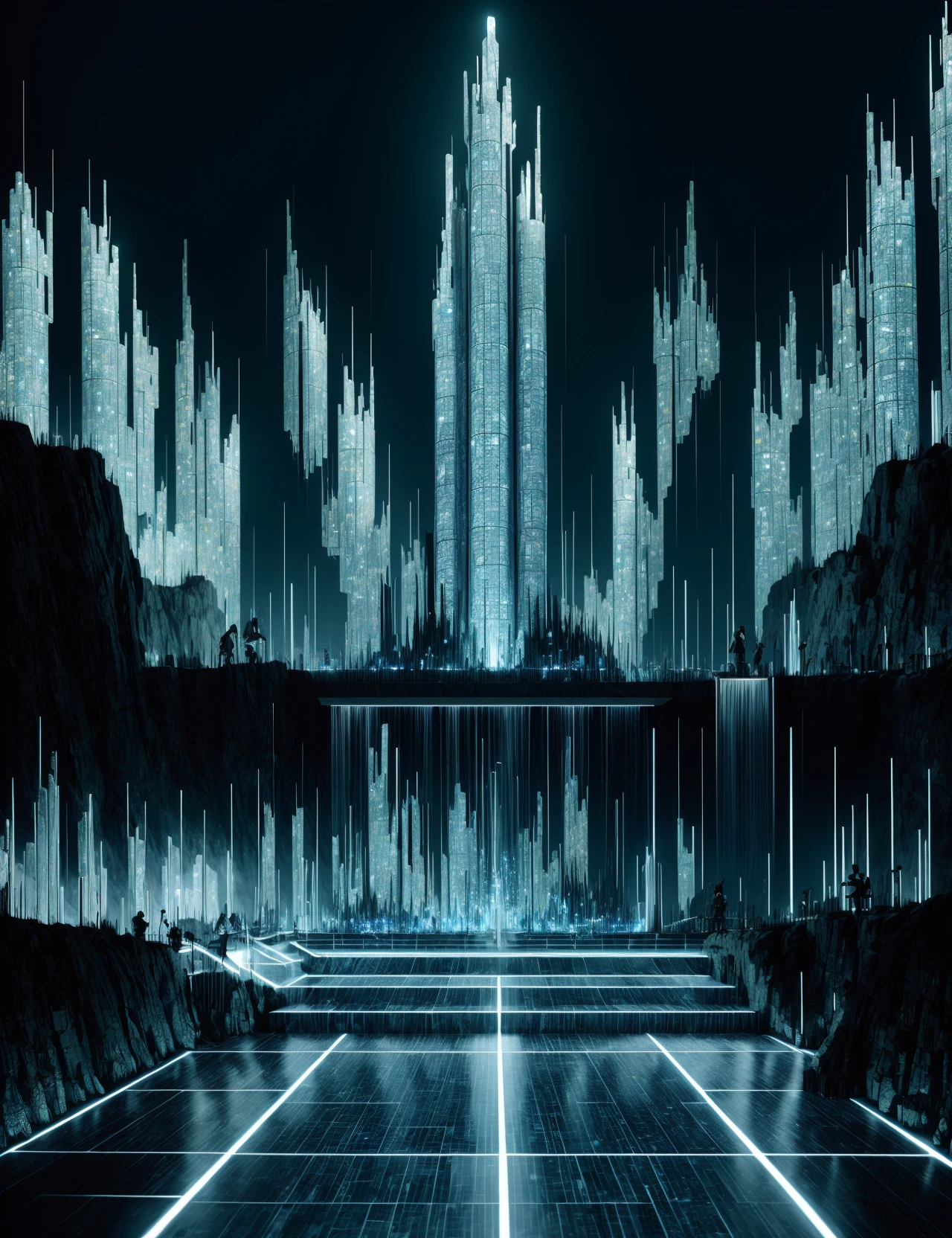 hyper detailed masterpiece, dynamic, awesome quality,DonMT3chW0rld time dilation healing spa, limestone,dynamic augmented reality cladding, led outdoor lights,torches (traditional or modern), cove lighting <lora:DonMT3chW0rld-000009:0.85>,