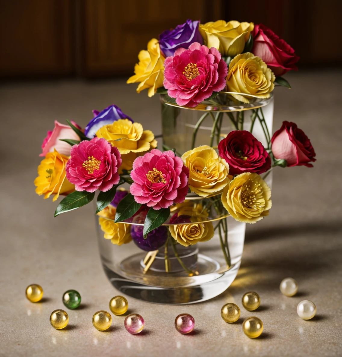 a photography, HD, flowers, Bling, gold, HD, Photo, in Marbles, Puzzle, Toy, table ,