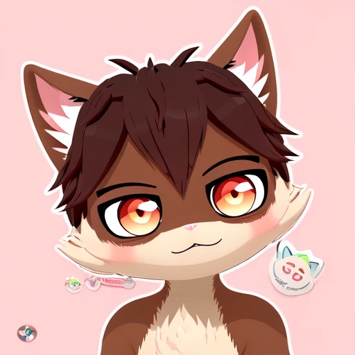 (illustration minimalism,), (masterpiece, best quality:1.2), simple background, animal focus, no humans, nekoemoji, cat, ((SuperBolinha2)), (Bulging Fury:1.5), uploaded on e621, ((sticker)), green background, vector, pastel colors,