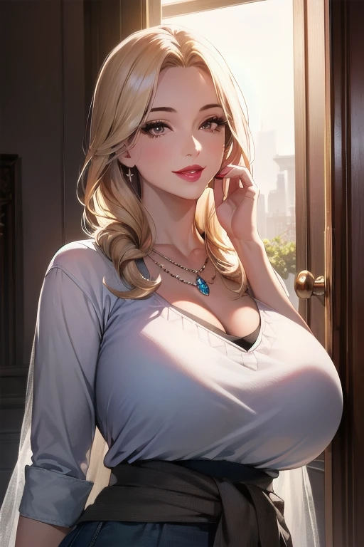 ((OFFICE SEXY TRAJE))(enormes tetas), escote, buena anatomia Film movie still, Ino Yamanaka 、Se destaca、30 years、piel palida、sonrisas inocentes、(A detailed Face)、(piel detallada)、wet, Los detalles son complejos、Shallow depth oF Field、[volume Fog]、movie lighting、ReFlectors、una Canon EOS R5、lente de 50 mm、F / 2.8、shot at 8k resolution、de cerca, inside the room, escritorios, verdor, ((huge tits)), tongue out, tongue out, tongue out, makeup, light smile, wince, hair flower, maid headdress, jewelry, blunt bangs, braided ponytail, parted bangs, twin braids, very long hair, embarrassed, UHD, retina, super detail
