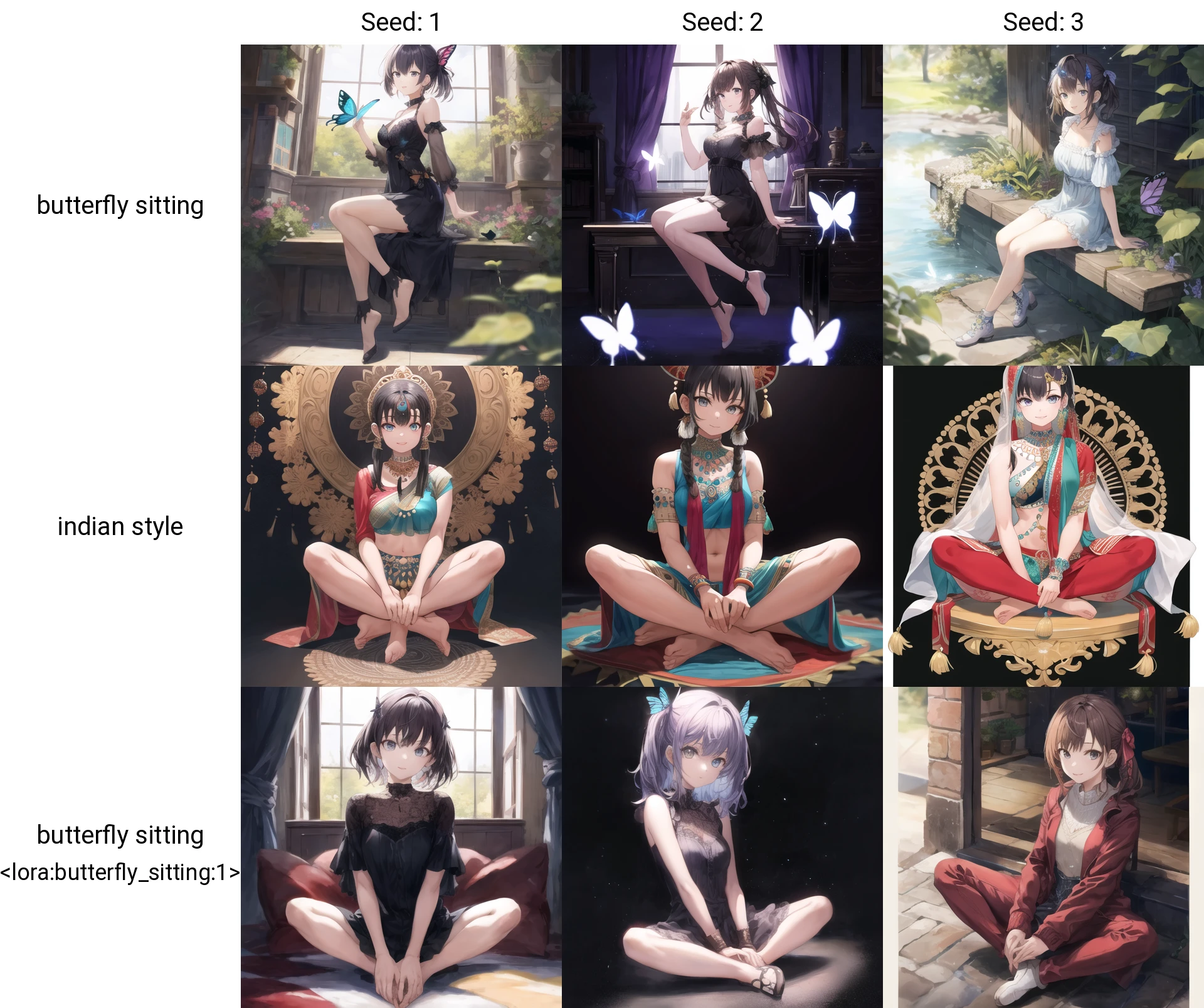<lora:add_detail:0.360>solo, 1girl, full body, butterfly sitting, looking at viewer,