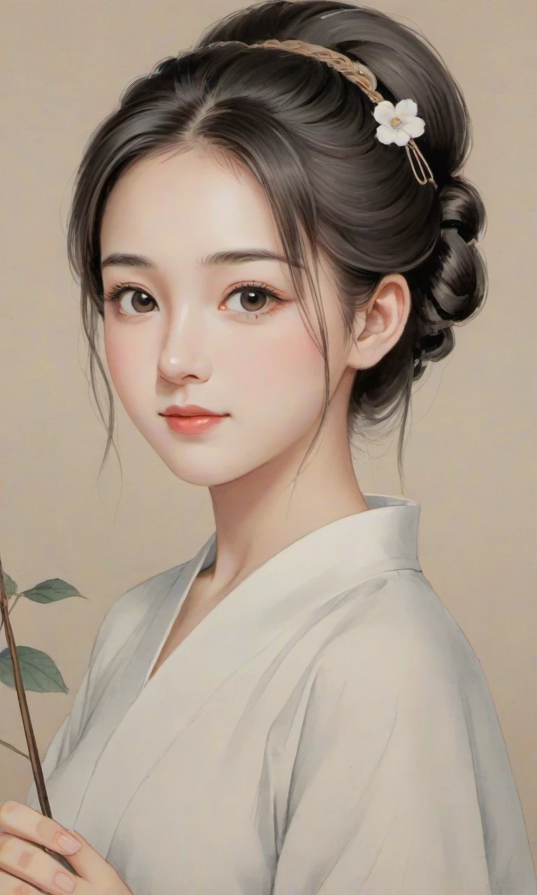 8k, masterpiece, best quality, (traditional chinese ink painting:0.3), looking at viewer,
1 chinese girl, perfect face, (perfect eye:1.5), (smile:0.2), chinese traditional hair, Hairpin, small mouth,
ink, <lora:watercolor-ink-sketch-v1:0.3>