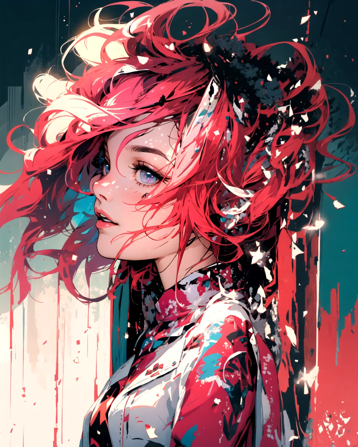 a close up of a woman with pink hair and a pink wig, glowing pink face, headpiece, earrings, jewellery, beeple and jeremiah ketner, magenta lighting. fantasy, beautiful digital artwork, gorgeous digital art, jen bartel, anime girl with cosmic hair, stunning digital illustration, digital anime art, neon light and fantasy, magical art, fantasy art, divine, god's power, glowing, shine, glare, ambient lighting, beautiful digital art, yaemikodef,<lora:EMS-291-EMS:0.800000>,<lora:EMS-2945-EMS:0.800000>