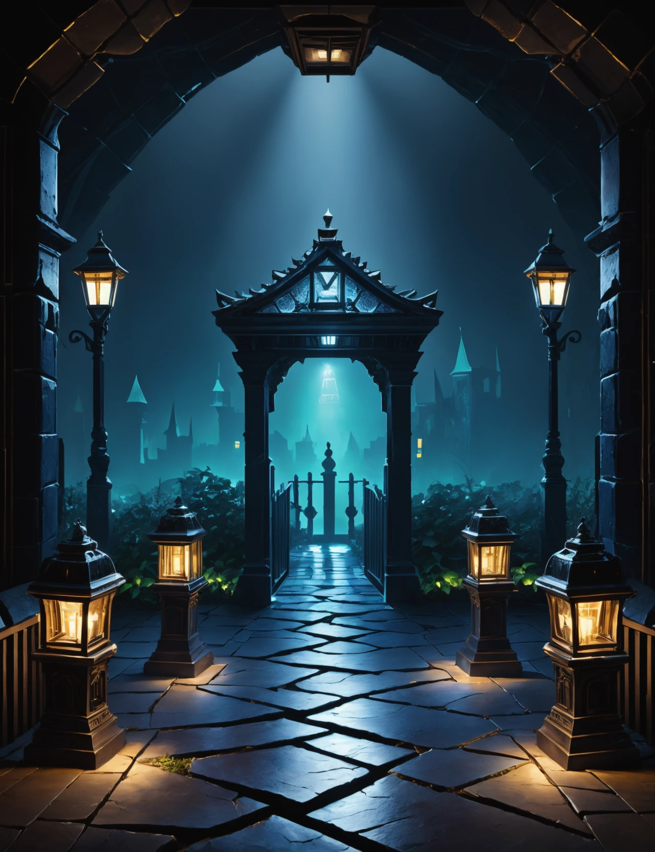 hyper detailed masterpiece, dynamic, awesome quality,DonMFr4ck7ur3dUnd3rw0rld prisons, timber, bollard lights, garden lighting <lora:DonMFr4ck7ur3dUnd3rw0rld-000009:0.75>