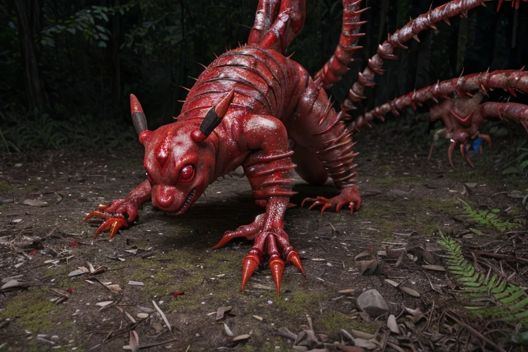 realistic horror and gore scene of a pikachu, outdoors, centipede-shaped spines, dismembered, multiple limbs, blood pool, teeth, rim lighting, pov, (8K, RAW photo, best quality:1.2, masterpiece:1.2), (realistic, photo-realistic:1.2), best ultra-detailed nightmare-fuel ever