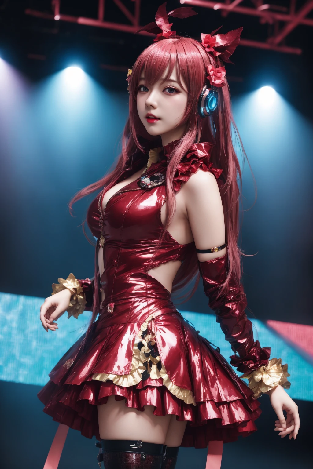 best quality, tmasterpiece,Ultra-high resolution,Clear face,(Reality:1.4),ferpect lighting,(upper body shot), (photorealistic:1.50), anime wallpaper, Guviz style artwork, cover-up fantasy up to magic , by Yang J, Guviz, beautiful artwork illustration, beautiful digital artwork, beautiful digital illustration, Li Song, beautiful anime portrait, art style in Beauvot, aazero2, long hair, horns, hairband, maid, black dress,