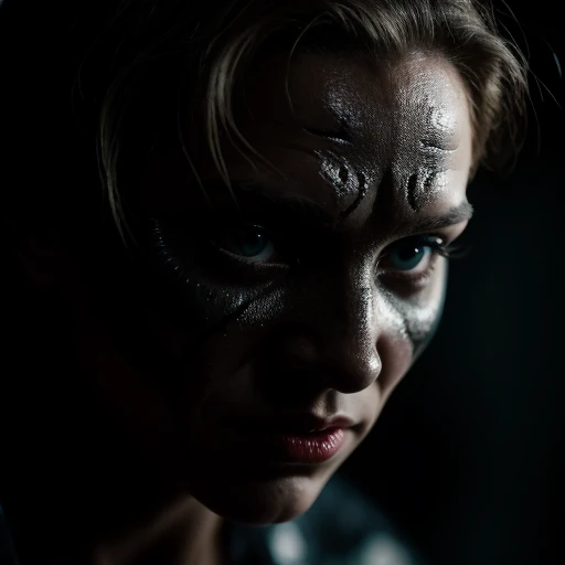 cinematic film still of <lora:symbiote style 1.5:1.2>
a close up of a person with a creepy face symbiote style, shallow depth of field, vignette, highly detailed, high budget, bokeh, cinemascope, moody, epic, gorgeous, film grain, grainy