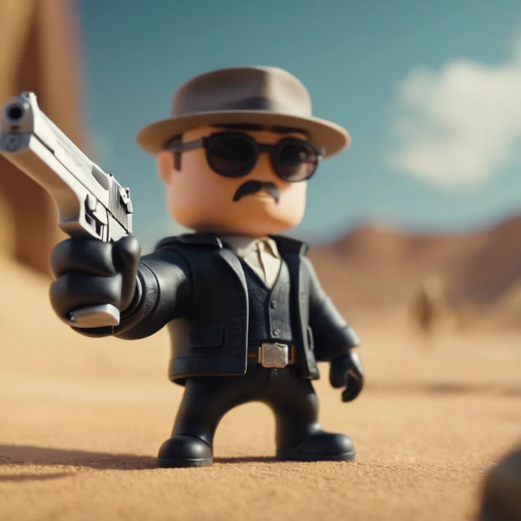 cinematic film still of  <lora:Desert Eagle:1.2>
a cartoon character holding a gun in his hand Desert Eagle pistol, shallow depth of field, vignette, highly detailed, high budget, bokeh, cinemascope, moody, epic, gorgeous, film grain, grainy