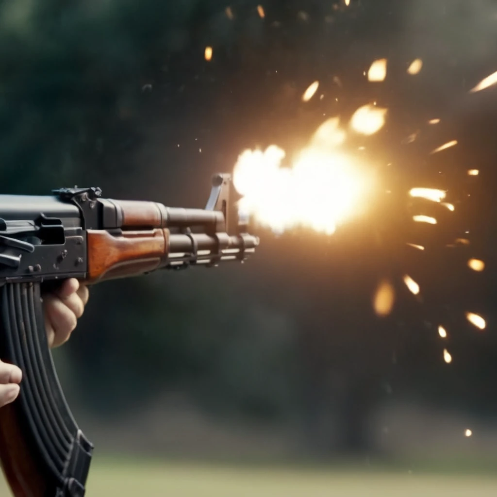 cinematic film still of <lora:AK-47:1.5>
AK-47 a gun with a cinematic muzzle flash flame coming out of it perfection, shallow depth of field, vignette, highly detailed, high budget, bokeh, cinemascope, moody, epic, gorgeous, film grain, grainy