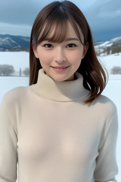 1girl,(wearing a turtleneck sweater),(winter jacket),(flat chest:1.5)(RAW photo, best quality), (realistic, photo-realistic:1.4), masterpiece, an extremely delicate and beautiful, extremely detailed, 2k wallpaper, Amazing, finely detail, extremely detailed CG unity 8k wallpaper, ultra-detailed, highres, soft light, beautiful detailed girl, extremely detailed eyes and face, beautiful detailed nose, beautiful detailed eyes,cinematic lighting,snow scenery,ski resort,perfect anatomy,slender body,smiling <lora:kondoasami_lora:0.8>