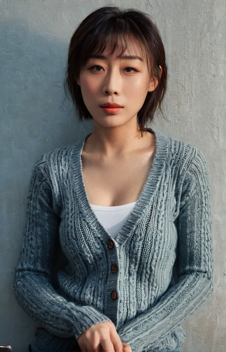 UHD, 4k, ultra detailed, cinematic, a photograph of (masterpiece,best quality,ultra high res:1.2),(photo-realistic:1.3),(beautiful face,exquisite face,skin texture:1.1),(Knit_cardigan:1.4),(Skinny_jeans:1.3),(Ankle_boots:1.2),
side_light,sweatdrop,26yo,big_breasts,nsfw,
<lora:suxi_XL_0_:1.2>,suxi,chinese actress,
1girl,(portrait:1.6),face_focus,(close-up:1.5),, epic, beautiful lighting, inpsiring