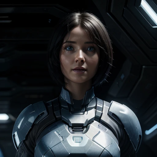cinematic film still of <lora:Cortana 1.5:1.2>
Cortana Halo a fictional artificially intelligent woman character in the Halo video game series with black hair and blue eyes, shallow depth of field, vignette, highly detailed, high budget, bokeh, cinemascope, moody, epic, gorgeous, film grain, grainy