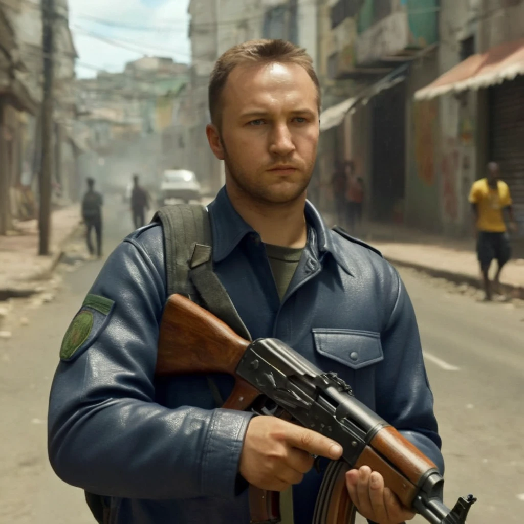 Hyperrealistic art of <lora:AK-47:1.5>
AK-47 a man holding a gun and a Molotov fire bottle in city streets in Brazil perfection, Extremely high-resolution details, photographic, realism pushed to extreme, fine texture, incredibly lifelike