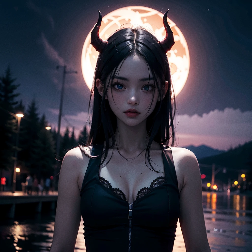 1girl,high resolution,best quality,demon girl,horror \(theme\), night,