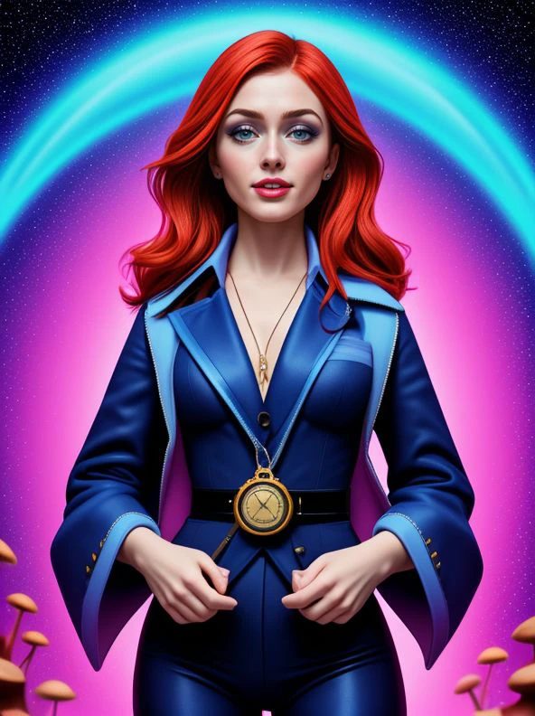 Angela_Moongarden, Buckaroo Banzai Across the 5th Dimension, mushrooms, acid, flying pocket watches, vibrant colors, temporal vortex,