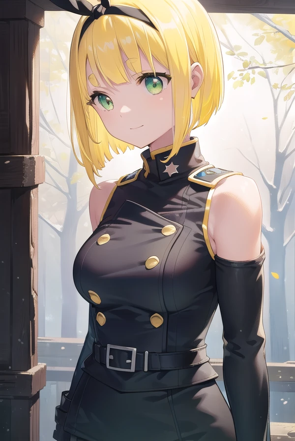 shushusuruga, <lora:shushu suruga manga-lora-nochekaiser:1>,
shushu suruga, short hair, bangs, hair ribbon, hairband, blunt bangs, thick eyebrows, (green eyes:1.5), (yellow hair:1.5), smile,
BREAK gloves, shorts, elbow gloves, belt, buttons, military uniform, military, (bare shoulders:1.5), (black military uniform:1.7),
BREAK outdoors, space, starry sky, star \(sky\), moon,
BREAK looking at viewer, (cowboy shot:1.5),
BREAK <lyco:GoodHands-beta2:1>, (masterpiece:1.2), best quality, high resolution, unity 8k wallpaper, (illustration:0.8), (beautiful detailed eyes:1.6), extremely detailed face, perfect lighting, extremely detailed CG, (perfect hands, perfect anatomy),