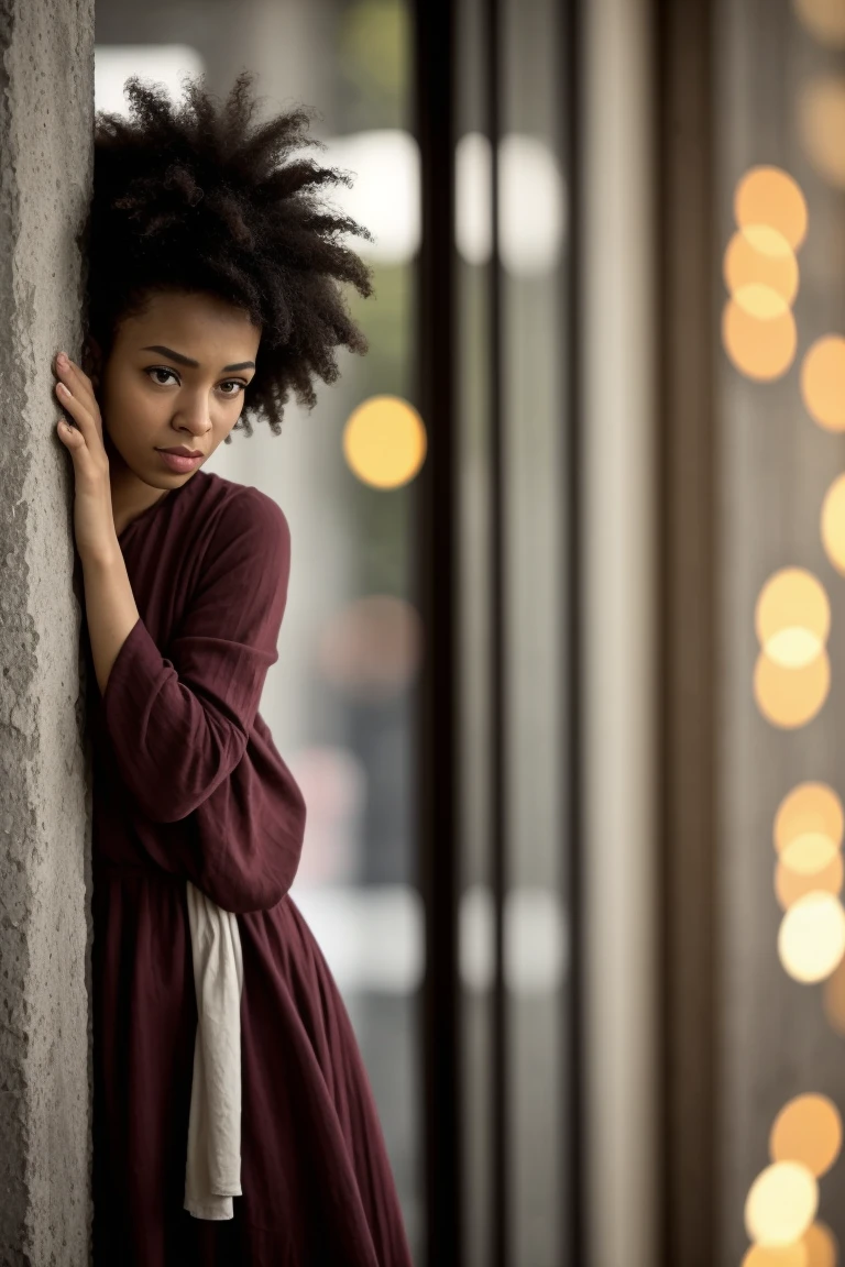 cinematic film still cinematic photo wall BREAK  african afro hairstyle,  (1woman:1.3), darker skin 
BREAK window . 35mm photograph, film, bokeh, professional, 4k, highly detailed . shallow depth of field, vignette, highly detailed, high budget Hollywood movie, bokeh, cinemascope, moody, epic, gorgeous, film grain, grainy