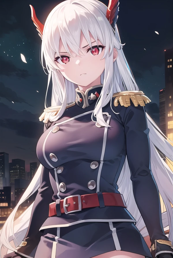 kyoukauzen, <lora:kyouka uzen manga-lora-nochekaiser:1>,
kyouka uzen, long hair, (red eyes:1.5), very long hair, white hair,
BREAK thighhighs, gloves, hat, boots, belt, sword, uniform, zettai ryouiki, military, military uniform, thigh boots, shako cap,
BREAK outdoors, space, starry sky, star \(sky\), moon,
BREAK looking at viewer, (cowboy shot:1.5),
BREAK <lyco:GoodHands-beta2:1>, (masterpiece:1.2), best quality, high resolution, unity 8k wallpaper, (illustration:0.8), (beautiful detailed eyes:1.6), extremely detailed face, perfect lighting, extremely detailed CG, (perfect hands, perfect anatomy),