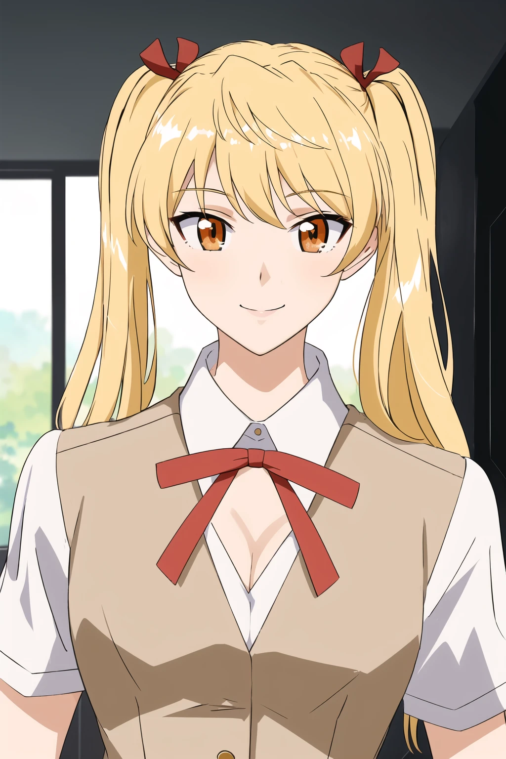 1girl,cleavage,smile,
best quality,masterpiece,looking at viewer,
depth of field,cowboy_shot,
<lora:002-æ ¡åæ¨¡ç³å¤§ç-æ³½è¿ç±çV2:0.7> ,sawachika eri,blonde hair,twintails,orange eyes,long hair,school uniform,