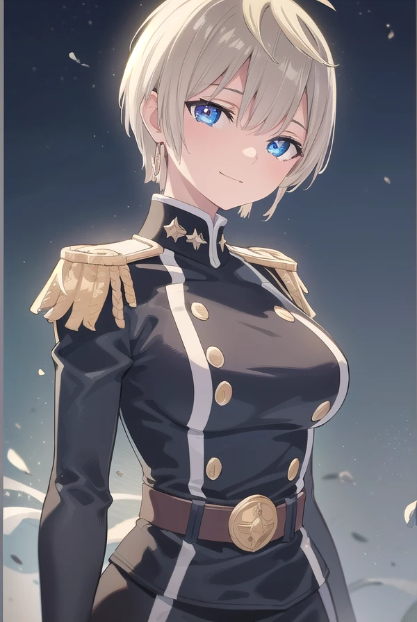 tenkaizumo, <lora:tenka izumo manga-lora-nochekaiser:1>,
tenka izumo, short hair, blue eyes, blonde hair, smile,
BREAK thighhighs, gloves, jewelry, earrings, boots, shorts, belt, uniform, military, military uniform, thigh boots, epaulettes,
BREAK outdoors, space, starry sky, star \(sky\), moon,
BREAK looking at viewer, (cowboy shot:1.5),
BREAK <lyco:GoodHands-beta2:1>, (masterpiece:1.2), best quality, high resolution, unity 8k wallpaper, (illustration:0.8), (beautiful detailed eyes:1.6), extremely detailed face, perfect lighting, extremely detailed CG, (perfect hands, perfect anatomy),