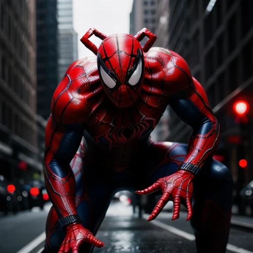 cinematic film still of <lora:symbiote style 1.5:1.2>
a very large red spider - man with a big mouth symbiote style, shallow depth of field, vignette, highly detailed, high budget, bokeh, cinemascope, moody, epic, gorgeous, film grain, grainy