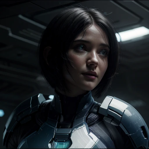 cinematic film still of <lora:Cortana 1.5:1.2>
Cortana Halo a fictional artificially intelligent woman character in the Halo video game series with black hair and blue eyes, shallow depth of field, vignette, highly detailed, high budget, bokeh, cinemascope, moody, epic, gorgeous, film grain, grainy