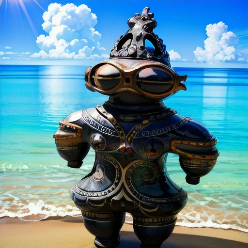 doguu, <lora:dogu:1:lbw=1,0,0,0,0,0,0,0,0,1,1,1,1,1,1,1,1,1,1,1,1,1,1,1,1,1>beach, standing,