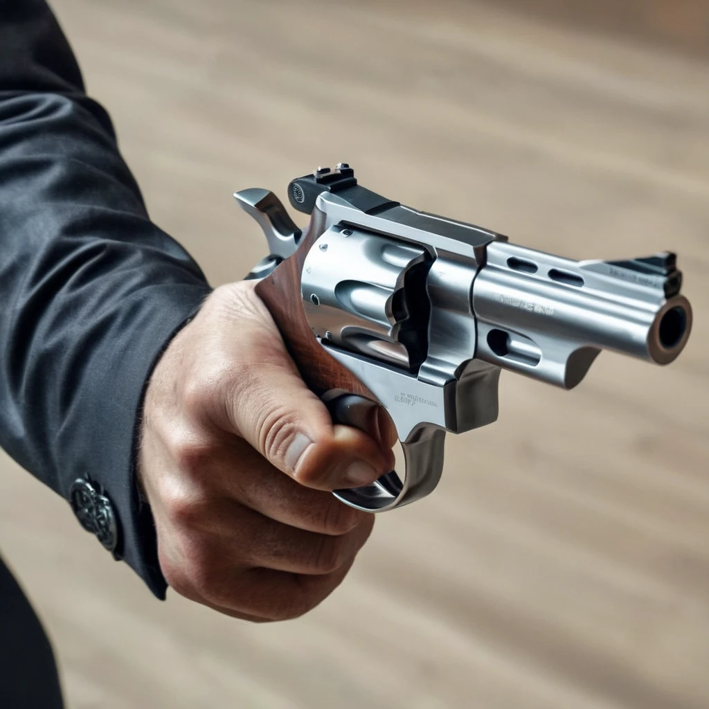 Hyperrealistic art of <lora:0.44 magnum revolver:1.2>
0.44 magnum revolver a man aiming a gun in his hand perfection, Extremely high-resolution details, photographic, realism pushed to extreme, fine texture, incredibly lifelike