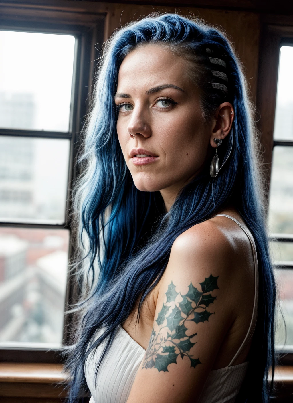 RAW photo of 20 years old alissawhitegluz-ti, natural lighting, 8k uhd, dslr, high quality, film grain, Fujifilm XT3, <lora:add_detail:0.7>, by Peter Lindbergh, christmas theme, young