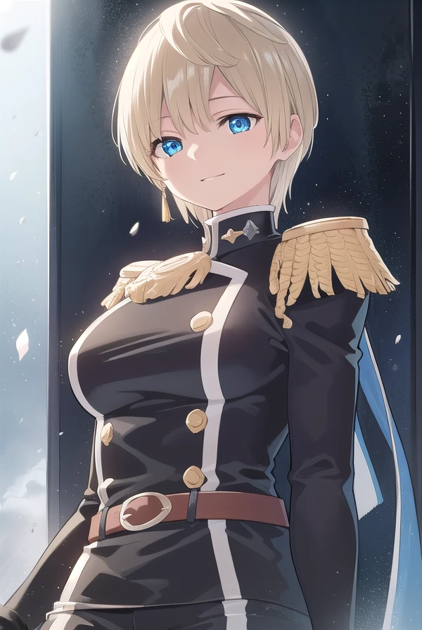 tenkaizumo, <lora:tenka izumo manga-lora-nochekaiser:1>,
tenka izumo, short hair, blue eyes, blonde hair, smile,
BREAK thighhighs, gloves, jewelry, earrings, boots, shorts, belt, uniform, military, military uniform, thigh boots, epaulettes,
BREAK outdoors, space, starry sky, star \(sky\), moon,
BREAK looking at viewer, (cowboy shot:1.5),
BREAK <lyco:GoodHands-beta2:1>, (masterpiece:1.2), best quality, high resolution, unity 8k wallpaper, (illustration:0.8), (beautiful detailed eyes:1.6), extremely detailed face, perfect lighting, extremely detailed CG, (perfect hands, perfect anatomy),