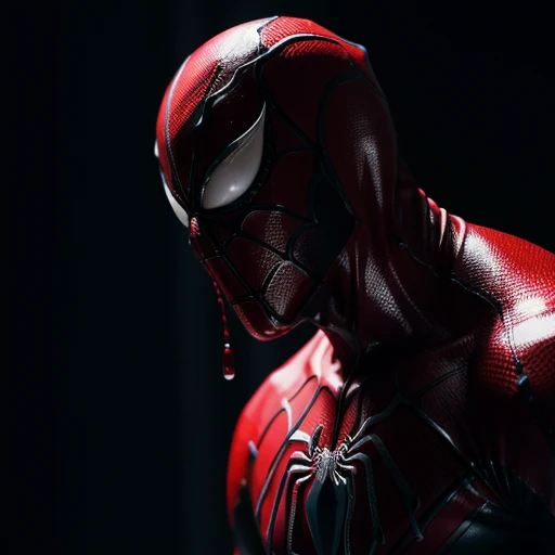 cinematic film still of <lora:symbiote style 1.5:1.2>
a man with a carnage spider mask on is in the air symbiote style, shallow depth of field, vignette, highly detailed, high budget, bokeh, cinemascope, moody, epic, gorgeous, film grain, grainy