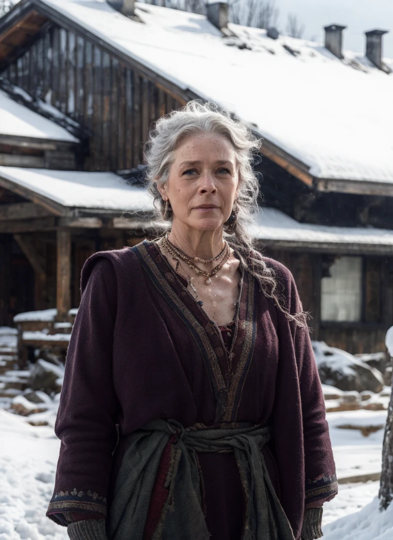 portrait of a woman in a traditional dress, snowy mountain, bold, bright colours, (high detailed skin:1.1)
<lora:melissa_mcbride_lora_v01:1> melmc