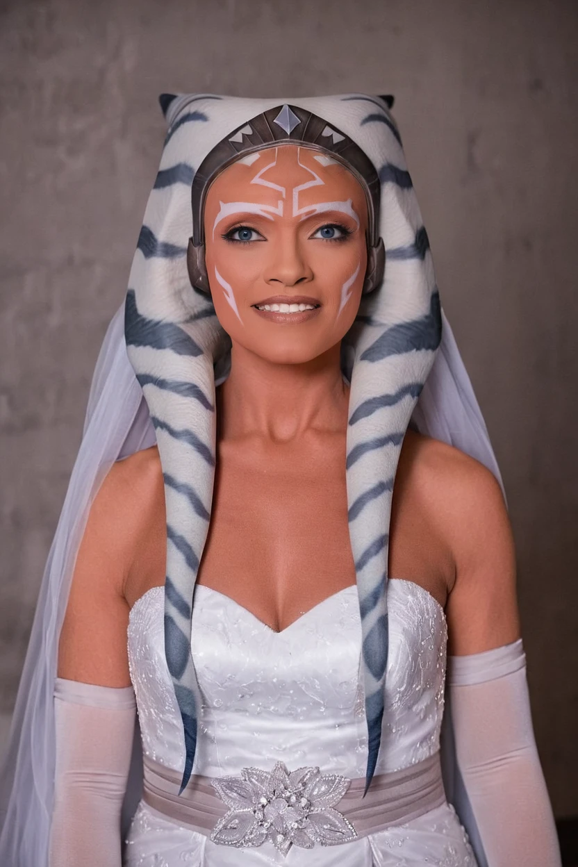 Bridal Photo <lora:Ahsoka_Tano_XL:0.8> ahsoka tano . wedding gowns, laced clothes, professional, detailed <lora:Bridal_XL:0.8>