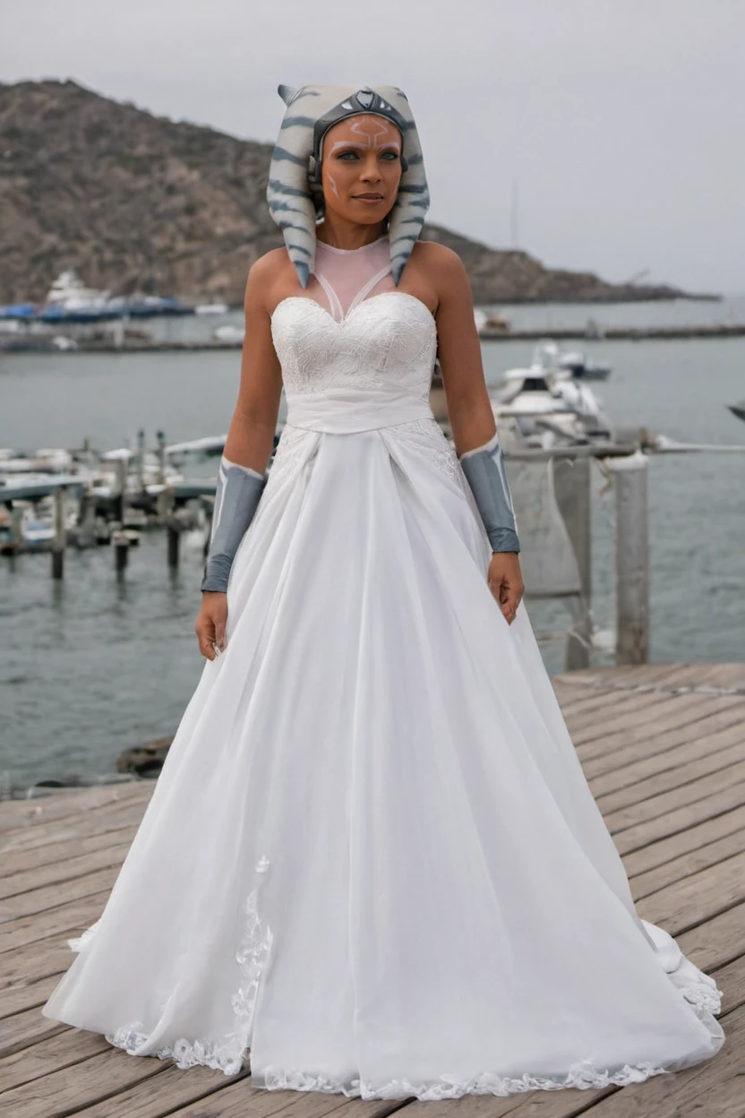 Bridal Photo ahsoka tano at marina <lora:Ahsoka_Tano_XL:0.8> . wedding gowns, laced clothes, professional, detailed <lora:Bridal_XL:0.8>