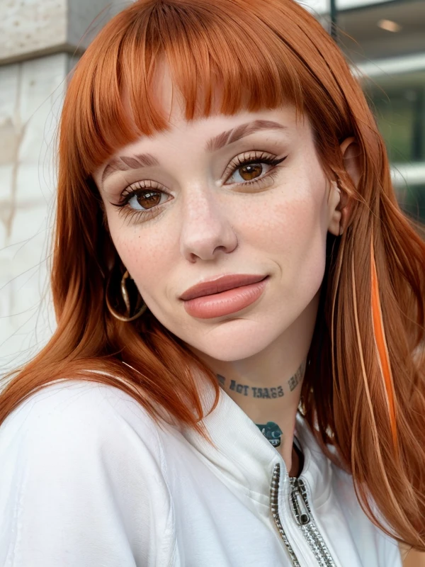 gquality, <lora:joaqui-10:1> joaqui, 1girl, solo, looking at viewer, smile, bangs, orange hair, closed mouth, blunt bangs, traditional media, portrait, realistic, eyeshadow