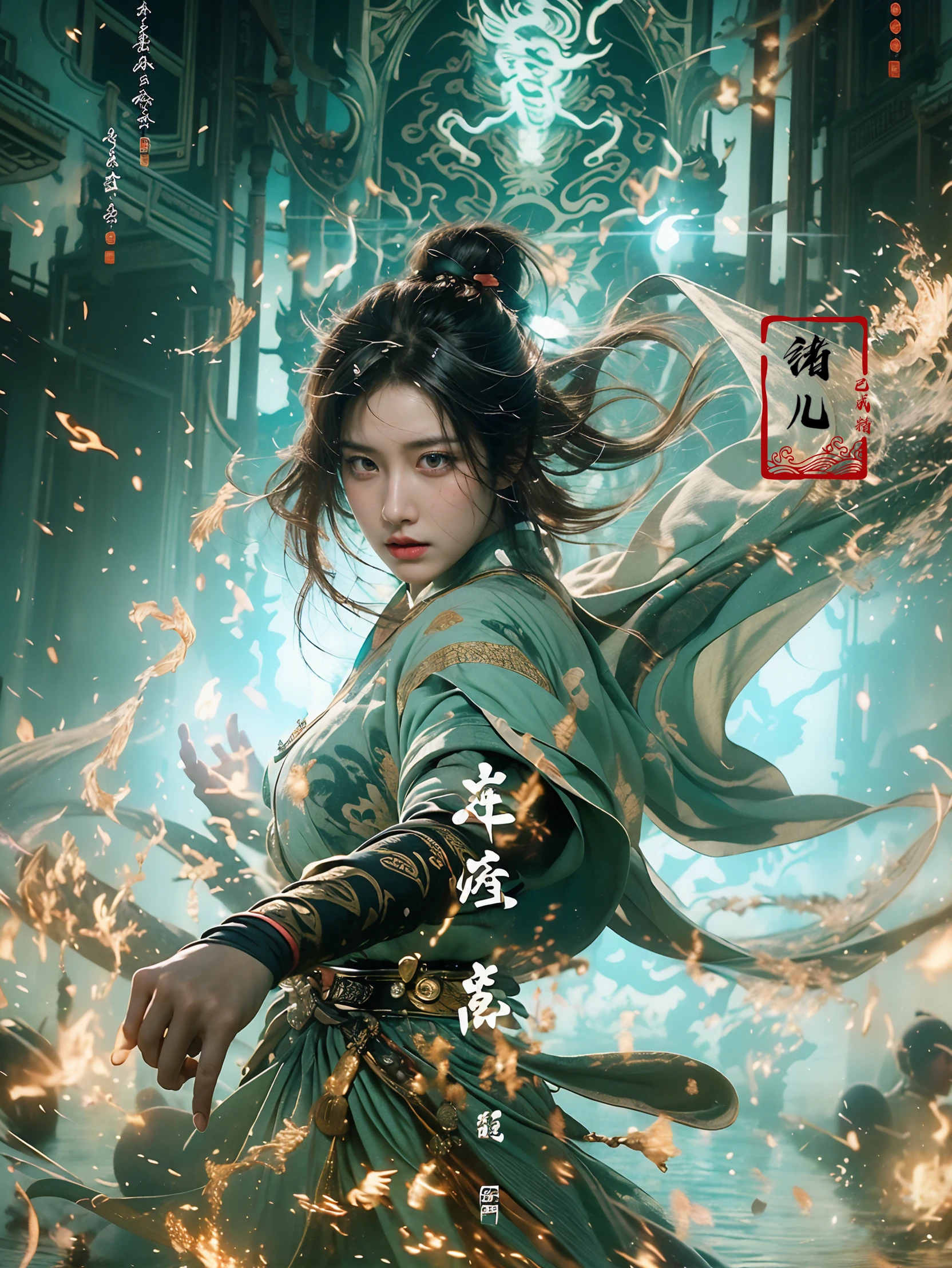 Blockbuster movies,Cinema lenses,Detailed details,Detailed facial expressions,Detailed hands,Perfect figure((best qualtiy)), ((tmasterpiece)), (A detailed), (Realistis), (offcial art), (Very detailed CG unity 8K wallpaper), (Water magic:1.2), (Mobile firepower:1.1), (element control:1.2), (graceful movements:1.1), (Aquatic beauty:1.2), (Mysterious powers:1.2), (Serene expression:1.1), (Flowing tides:1.2), (Sparkling water droplets:1.2), (magic aura:1.1), (magic incantation:1.2), (Ripple waves:1.2), (Brilliant flame formation:1.1), (Emerges from a whirlpool of water:1.2), (Resonate with nature:1.2),(commanding the elements:1.2),(translucent veils:1.1),(Wisdom and strength:1.2),(swirls of magic:1.2),(Glowing zigzag:1.1),(Harmony with the sea:1.2),(Mysterious origins:1.2),(harmonious balance:1.1),(The power of tranquility:1.2),(A fascinating spectacle:1.2),(Immerse yourself in liquid magic:1.1),(Embrace her destiny:1.2)真实感,超高分辨率