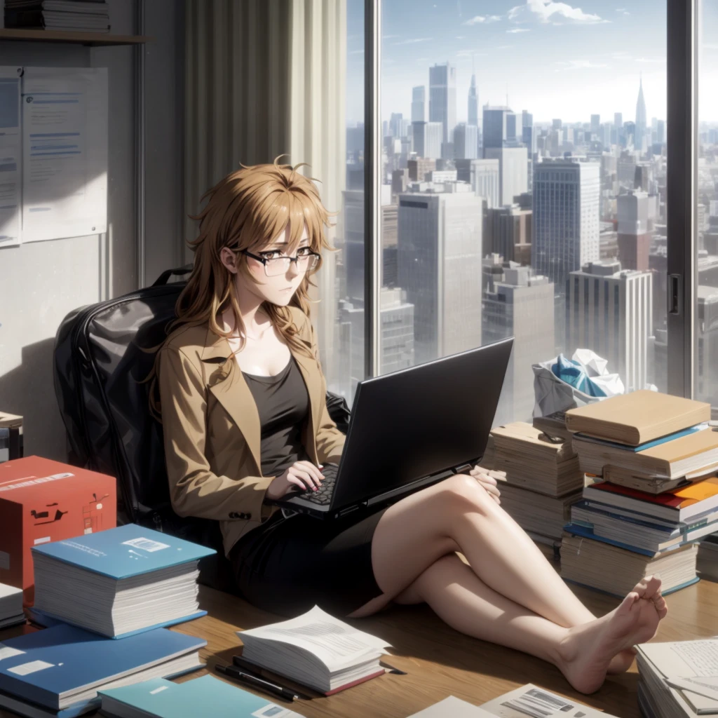 <lora:MoekaKiryu001:0.5>,<lora:add_detail:1>,<lora:boldline:-0.3>,<lora:noline:0.3>,
Moekazero,1woman,solo,expressionless,
long hair,messy hair,brown hair,
glasses,
jacket,collarbone,belt,pencil skirt,
indoors,messy room,yokozuwari,sitting,sitting on the floor,book stack,low table,laptop,computer,book,cup,chopsticks,cup ramen,bag,box,paper,can,window,cityscape,city,building,scenery,