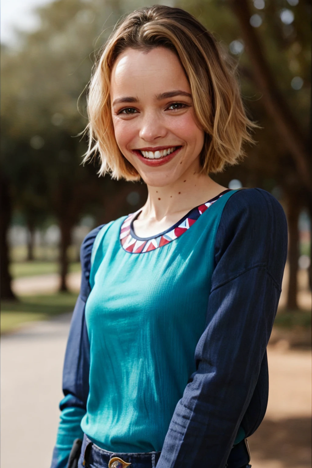 <lora:rachelmcadams-01:1> r4ch3l, smile, upper body,