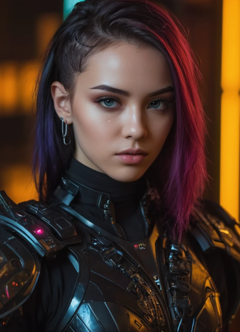 photo of top model 18 y.o, cyberpunk art, gothic art, extremely high quality RAW photograph, detailed background, intricate, Exquisite details and textures, highly detailed, ultra detailed photograph, warm lighting, 4k, sharp focus, high resolution, detailed skin, detailed eyes, 8k uhd, dslr, high quality, film grain