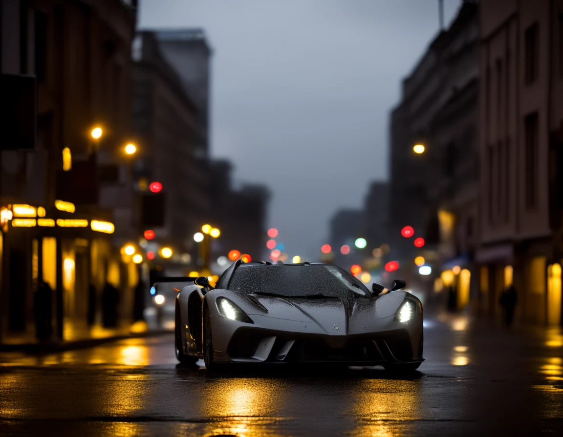 award winning photo of a sportscar wet with dew on a city street at night, extremely detailed, intricate, high resolution, hdr, cinematic lighting, trending on artstation, <lora:kkw-better-v1.0a:0.38>, kkw-ph-1, kkw-HardLight, <lora:kkw-LightControl-v1.0a:.8>