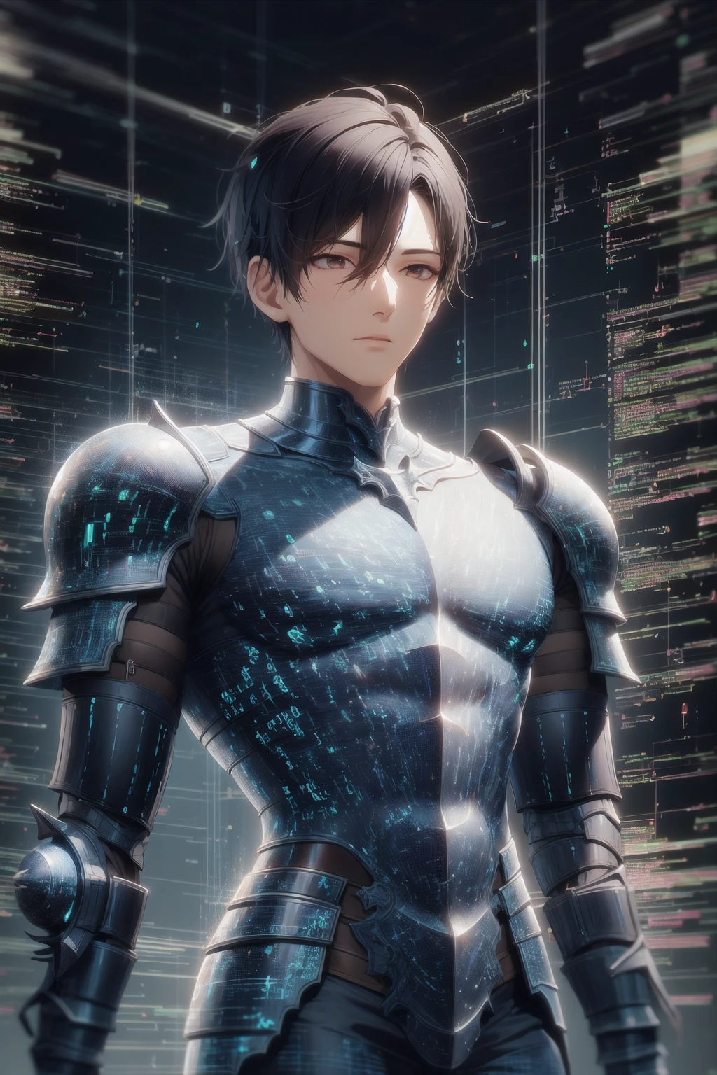 masterpiece, best quality, codestyle, 1boy, knight, armor <lora:CodeStyle (half generic class)_564920:1>