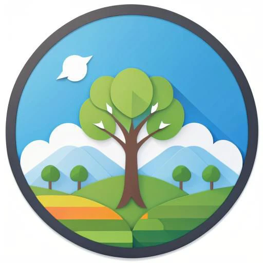 Design a logo representing sustainability and eco-friendliness for a nature conservation mobile application,icon design,materia ldesign,iconography,minimal design,line art,morden color,colorful,app icon,application logo,trending on freepik,artstation,like ramotion studio