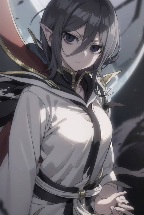 rukiakuchiki, <lora:rukia kuchiki movie3-lora-nochekaiser:1>,
dark rukia kuchiki, kuchiki rukia, short hair, grey hair, hair between eyes, (black eyes:1.5), (black sclera:1.5),
BREAK cape, robe, white robe, high collar, long sleeves, torn clothes,
BREAK outdoors,
BREAK looking at viewer,
BREAK <lyco:GoodHands-beta2:1>, (masterpiece:1.2), best quality, high resolution, unity 8k wallpaper, (illustration:0.8), (beautiful detailed eyes:1.6), extremely detailed face, perfect lighting, extremely detailed CG, (perfect hands, perfect anatomy),