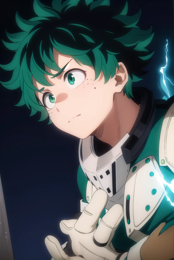 izukumidoriya, <lora:izuku midoriya s3-lora-nochekaiser:1>,
izuku midoriya, midoriya izuku, short hair, (green eyes:1.3), male focus, green hair, messy hair, freckles,
BREAK gloves, belt, white gloves, bodysuit, mask, green bodysuit,
BREAK outdoors,
BREAK ,
BREAK <lyco:GoodHands-beta2:1>, (masterpiece:1.2), best quality, high resolution, unity 8k wallpaper, (illustration:0.8), (beautiful detailed eyes:1.6), extremely detailed face, perfect lighting, extremely detailed CG, (perfect hands, perfect anatomy),